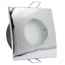 Σποτ Μπάνιου Τετράγωνο Χωνευτό Σταθερό Αλουμινίου Χρώμιο Στεγανό IP44